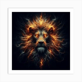 Fire Lion 3 Art Print