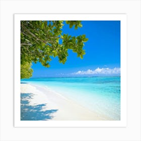 Relax Ocean Plant Idylli Holiday Coastline Beautiful Calm Shore Blue Paradise Sunlight N (27) Art Print