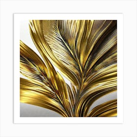 Gold Feathers 9 Art Print