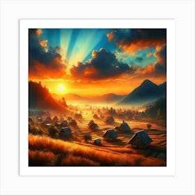 Sunrise on Thailand Art Print