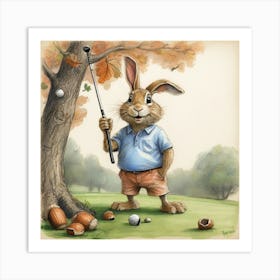 Bunny Golfer Art Print