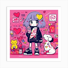 Kawaii Girl Art Print