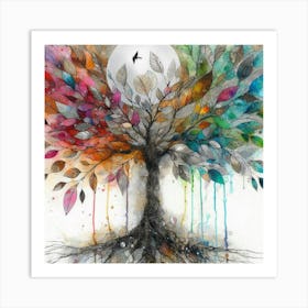 Whispering Hues: The Symphony of a Soulful Tree 2 Art Print