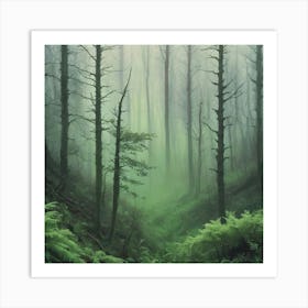 Ferns In The Forest Art Print