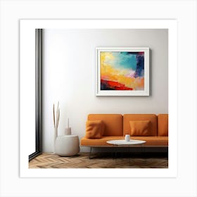 Mock Up Canvas Framed Art Gallery Wall Mounted Textured Print Abstract Landscape Portrait (6) Art Print