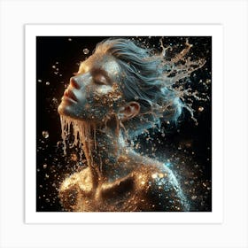 Of A Woman With Glitter Art Print