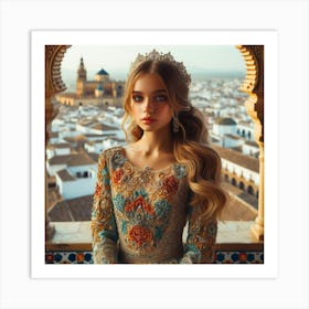 Beautiful Girl In Spanish Dress74 Art Print