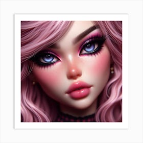 Pink Haired Doll 7 Art Print