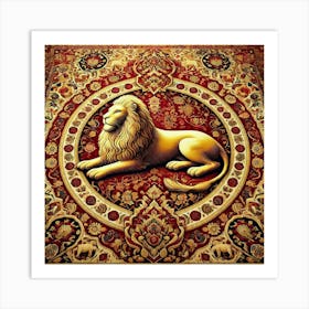 Lion Rug Art Print