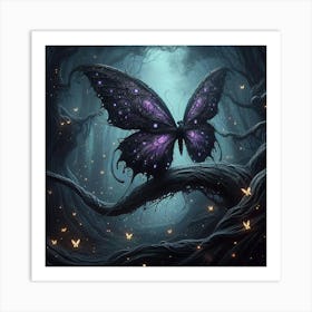 Butterfly In The Forest 41 Art Print