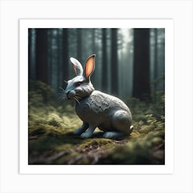 Rabbit In The Forest 46 Art Print