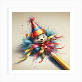 Birthday Teddy Bear Art Print