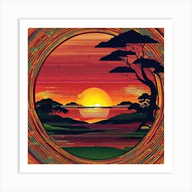 Sunset In The Savannah 3 Art Print