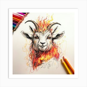 Goat Of Fire 17 Art Print