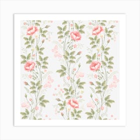 Flowers Roses Pattern Nature Bloom Art Print