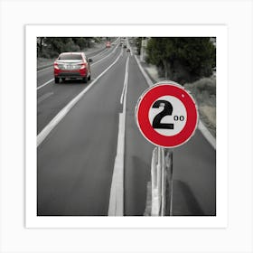 Speed Limit Sign 2 Art Print