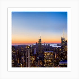 New York City At Sunset Art Print