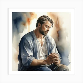 Jesus Praying Art Print