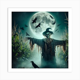 Scarecrow In The Cornfield 1 Art Print