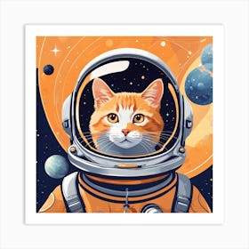 Astronaut Cat 2 Art Print