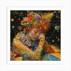 Girl In Space Art Print