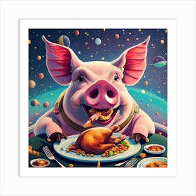 Pig Chicken Dinner Art Print