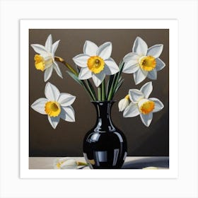 Daffodils In A Vase 5 Art Print