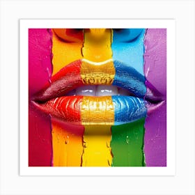 Rainbow Lips Art Print