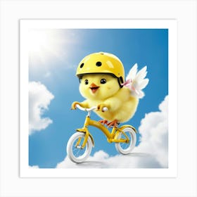 Leonardo Phoenix 09 A Playful Fluffy Yellow Chick With Bright 3 Art Print