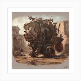 Pig Truck Franks Angry Art ( Bohemian Design ) Art Print