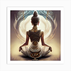 cosmic Buddha In Meditation #2 Art Print