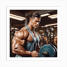 Muscular Bodybuilder Art Print