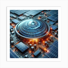 City With Solar Panels Art Print