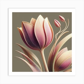 3d Tulips Art Print