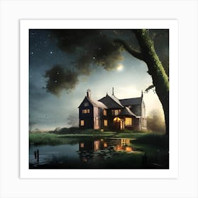 House At Night Art Print