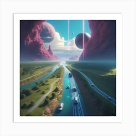 Space Landscape 5 Art Print