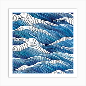 Sea Waves,Design An Abstract Representation Of Ocean Waves Art Print