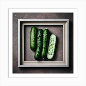 Cucumbers In A Frame 6 Art Print