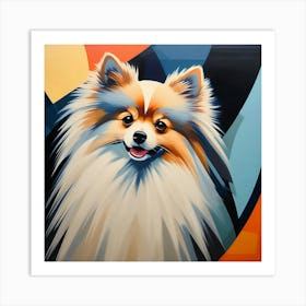 Abstract modernist pomeranian dog 1 Art Print