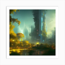 Futuristic City 4 Art Print