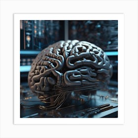 Brain On A Computer 14 Art Print