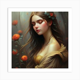 Girl In The Forest 3 Art Print