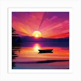 Sunset By The Lake 52 Art Print