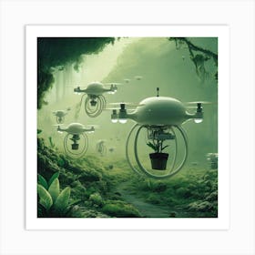 Drones In The Forest 7 Art Print