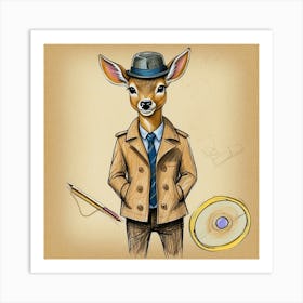 Deer In A Suit 9 Art Print