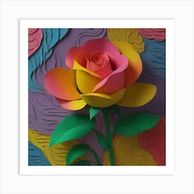 Paper Rose Art Print