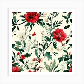 Seamless Floral Pattern 5 Art Print