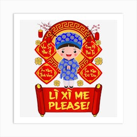 Li Xi Me Please! Boy 2022 Kid Vietnamese Lunar New Year Art Print