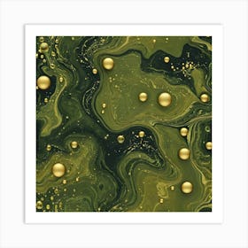 olive gold abstract wave art 21 Art Print