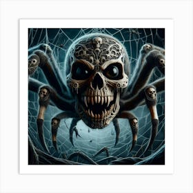 Skull And Spider Art Print